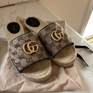 Gucci Women's GG matelassé canvas espadrille sandal